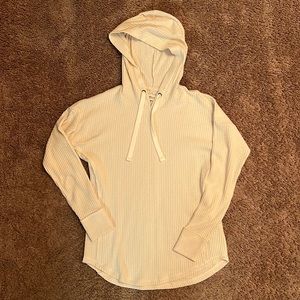 Waffle knit hoodie shirt